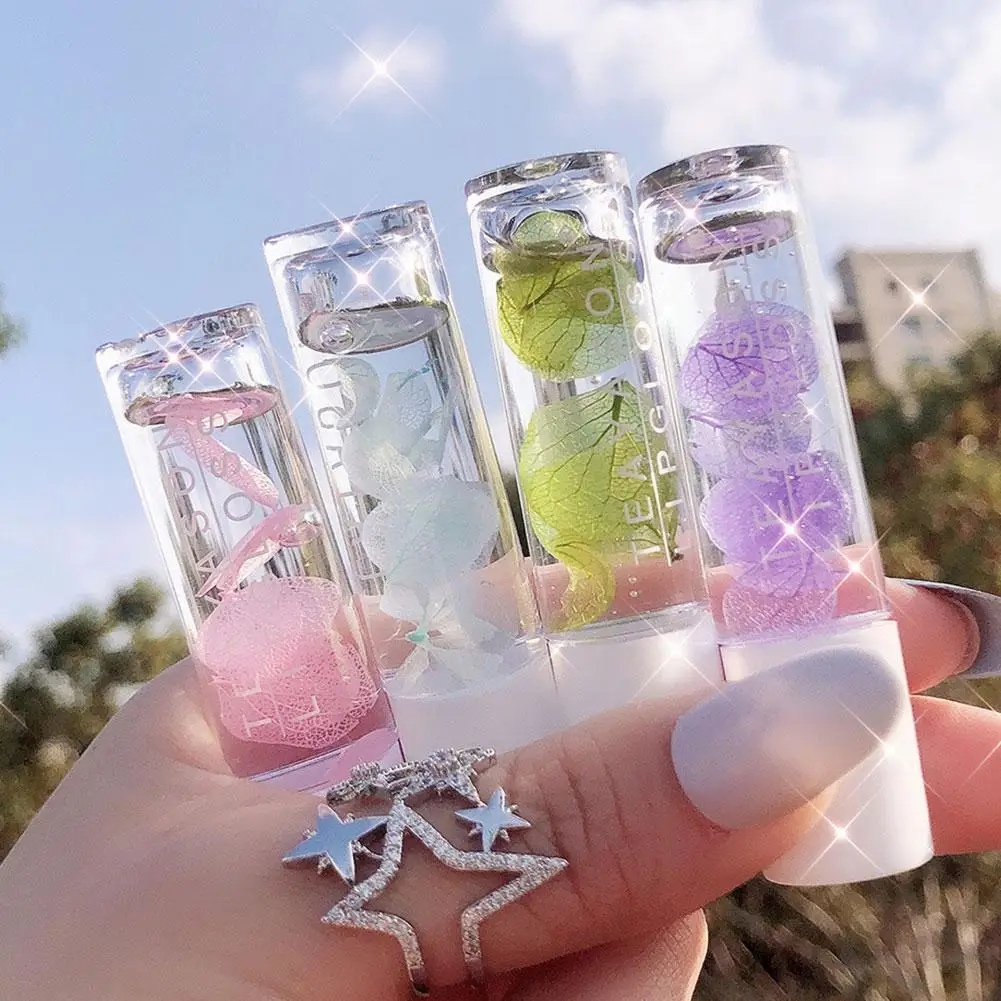 

Petal Lip Oil Lip Glaze Transparent Rollover Lipgloss Moisturizing Cosmetics Lip Colorless Makeup Plumper Sexy Women Gloss Z7T1