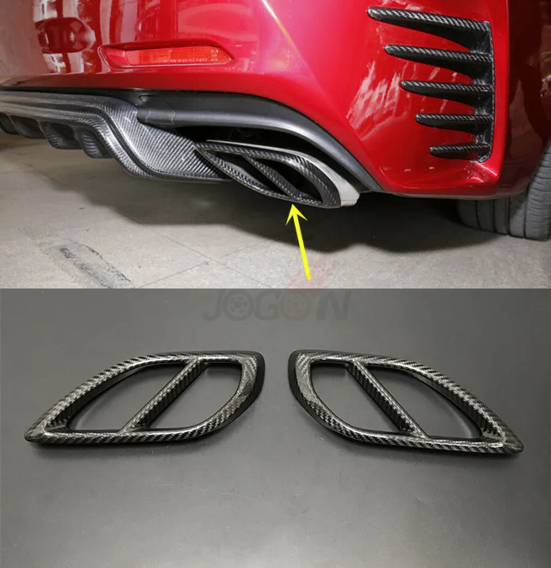 Реальные углеродного волокна автомобиля задний выхлопной глушитель трубы