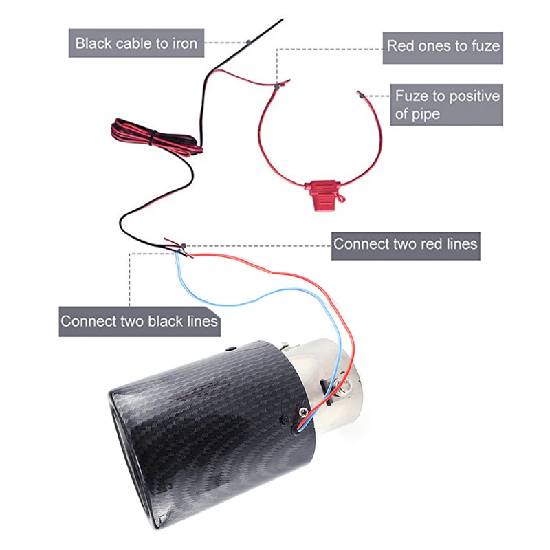 

EVIL ENERGY Universal Car Exhaust Tip Muffler Pipe LED Red Blue Light Car Modified Single Outlet Exhaust Pipe Tail Throat