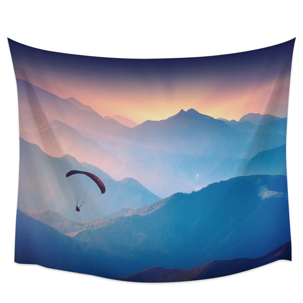 

Paraglider Sunrise Valley Tapestry Wall Hanging Wall Art Bedroom Painting Tapestry Wall Home Decoration Dorm Decor Yoga Mat