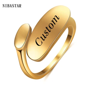 Персонализированные подарочные кольца из нержавеющей стали для мужчин и женщин, ювелирные изделия на годовщину