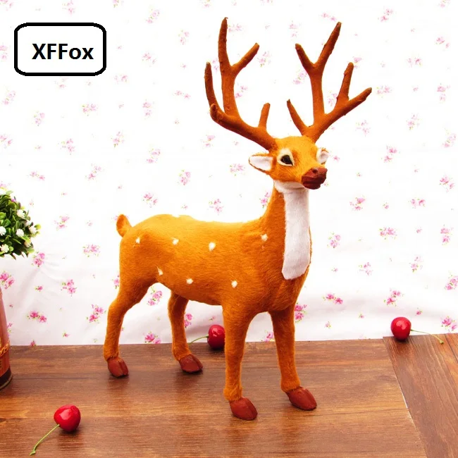 

new simulation deer model plastic&furs cute sika deer home decoration gift about 28x36cm xf2291