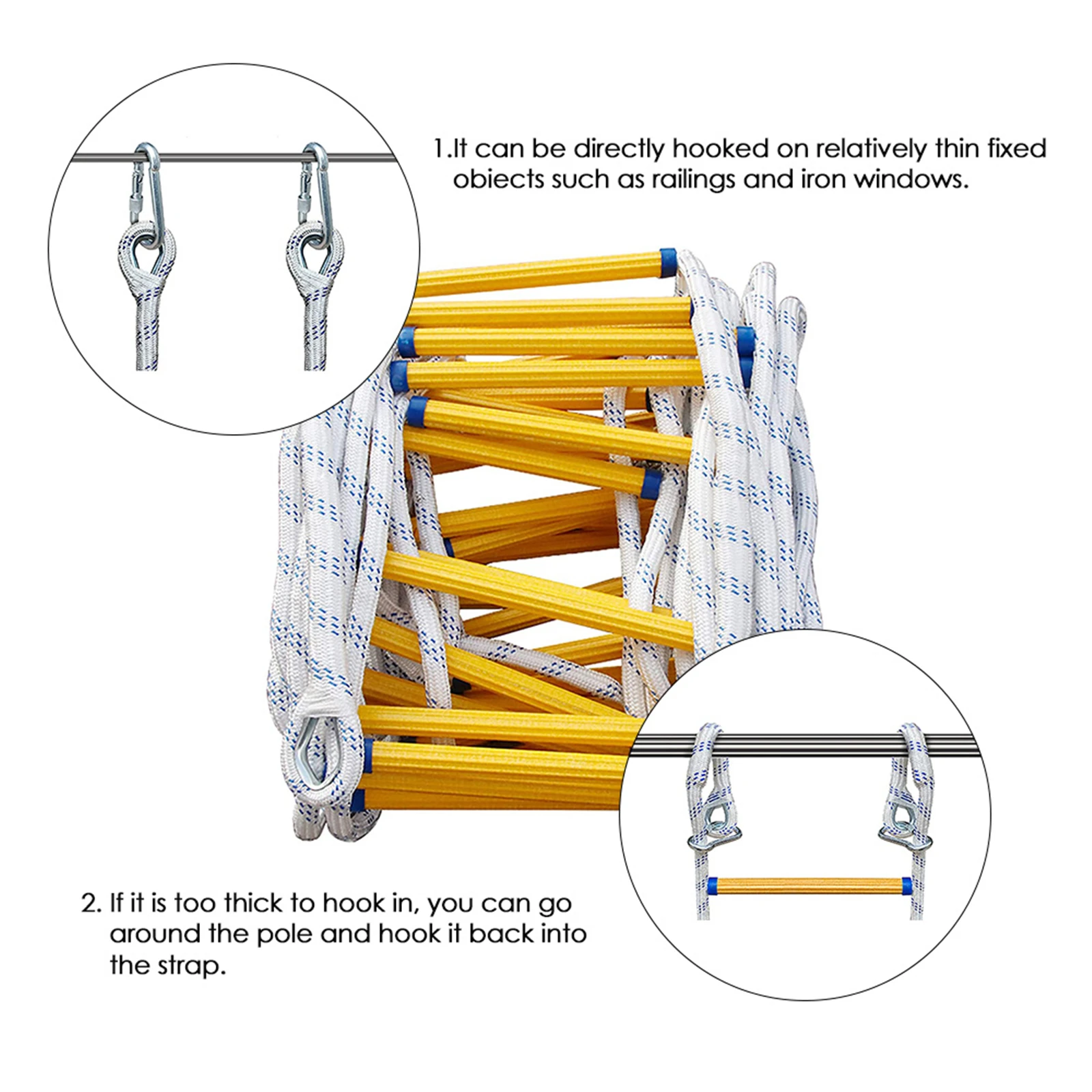 

Rope Ladder Escape Ladder Home Lifeline Ladder Outdoor Round Nylon Soft Ladder Home Climbing Engineering Aerial Work Ladder