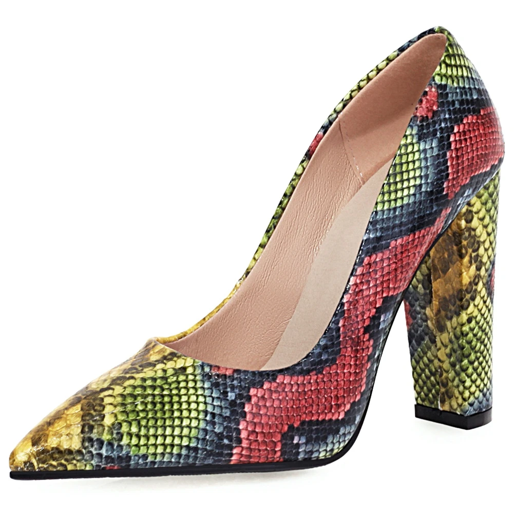 

DoraTasia Big Size 34-43 Brand New Ladies Thick High Heels Pumps Pointed Toe Colorful Pumps Women 2021 Sexy Party Shoes Woman