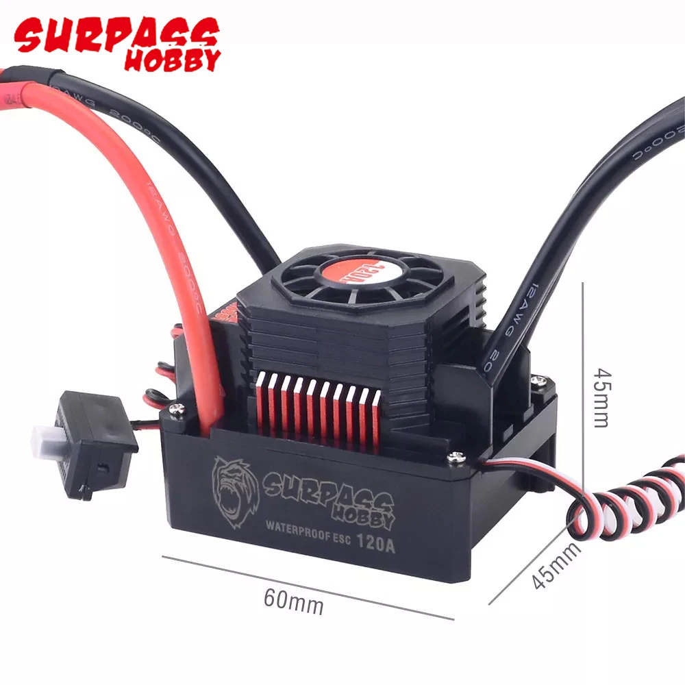 Бессенсорный бесщеточный двигатель Surpass Hobby 3670 2650KV 3-6S с 120A водонепроницаемый ESC
