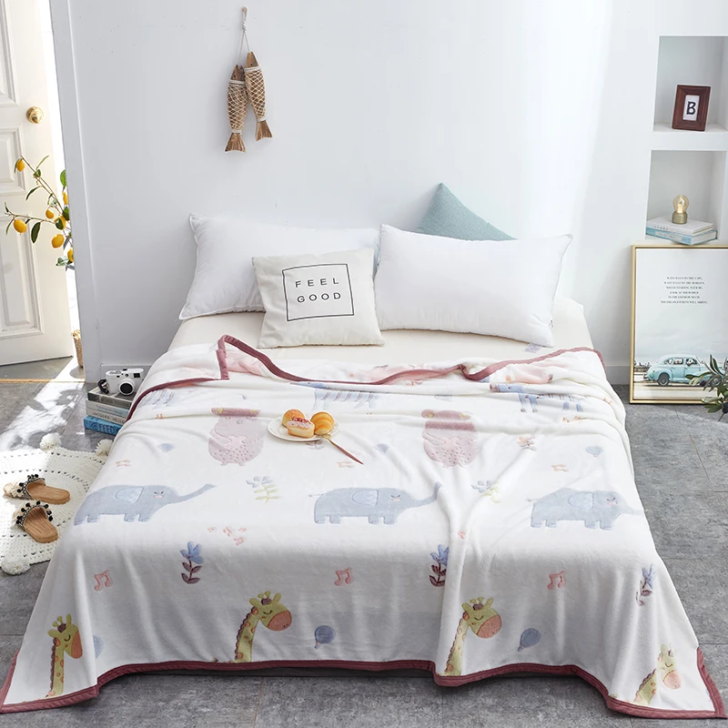 Одеяло и слон мультфильм одеяла полные близнецы королева король Жираф мягкие