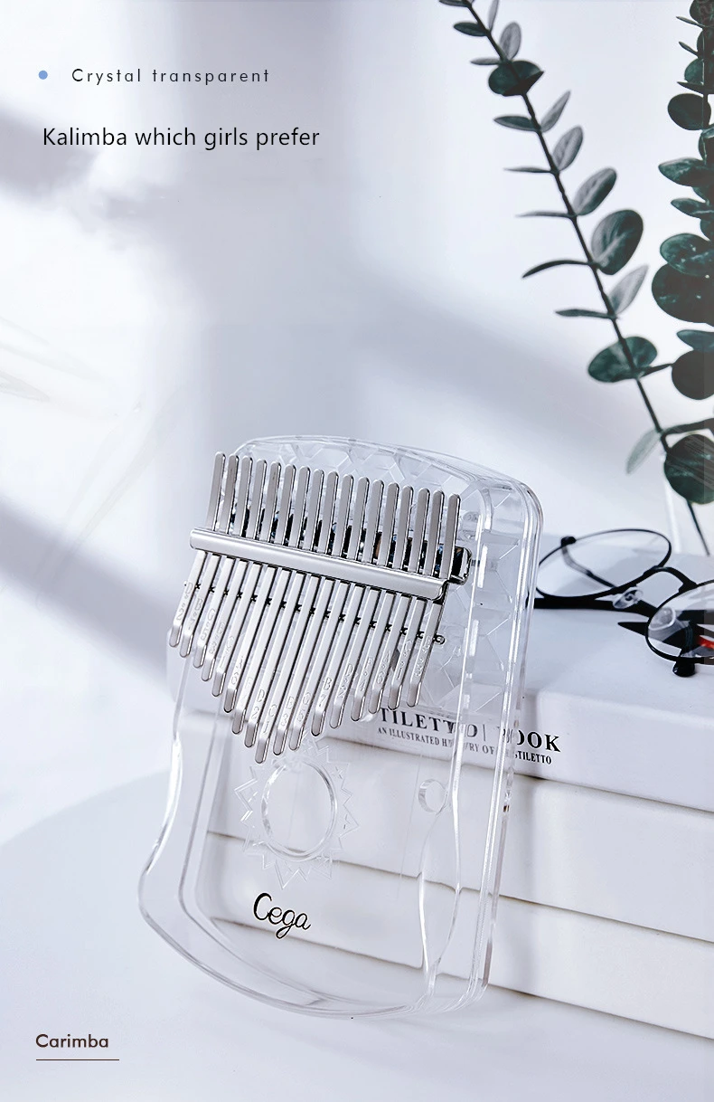

Kalimba 17 Keys Thumb Piano,Portable Transparent Acrylic Finger Mbira Musical Instrument Gifts for Kids Adult Beginners