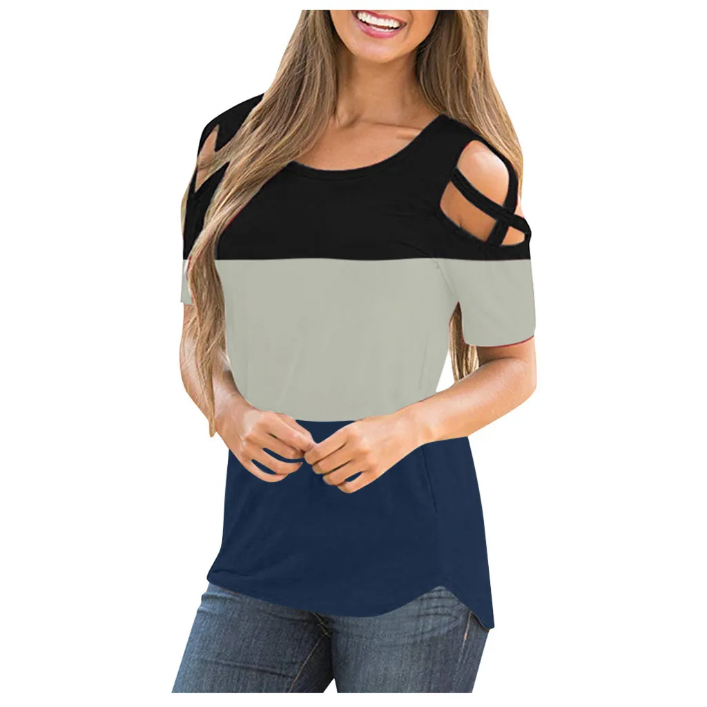 Футболка женская летняя с коротким рукавом и открытыми плечами | Женская одежда