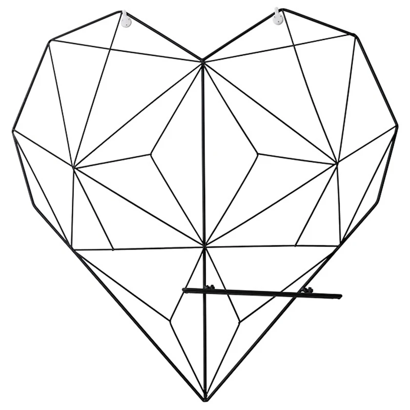 Настенная полка в форме сердца подвесное украшение металлическая сетка