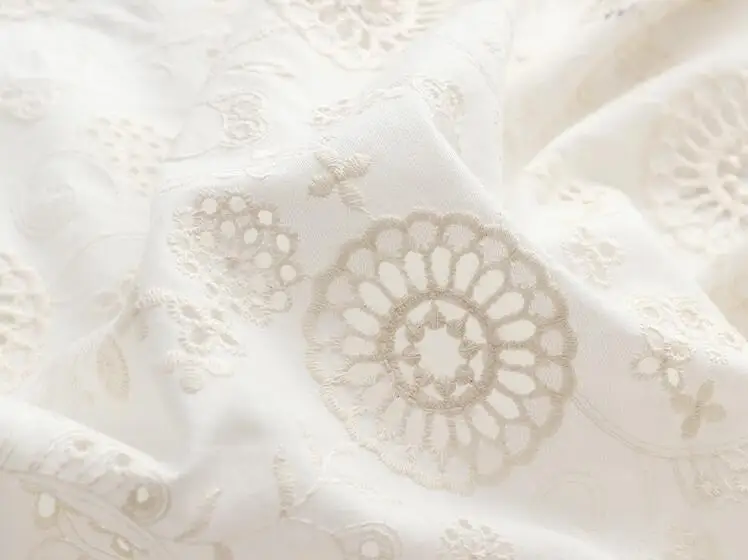 0 5 м/лот ширина 125 см ажурная ткань из чистого хлопка мягкая одежда ручной