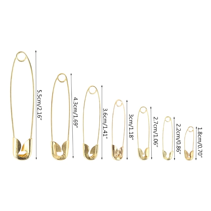

7 Sizes Assorted Safety Pins Metal Clips Brooch DIY Sewing Tools Apparel Accessories for Clothing Craft With Box