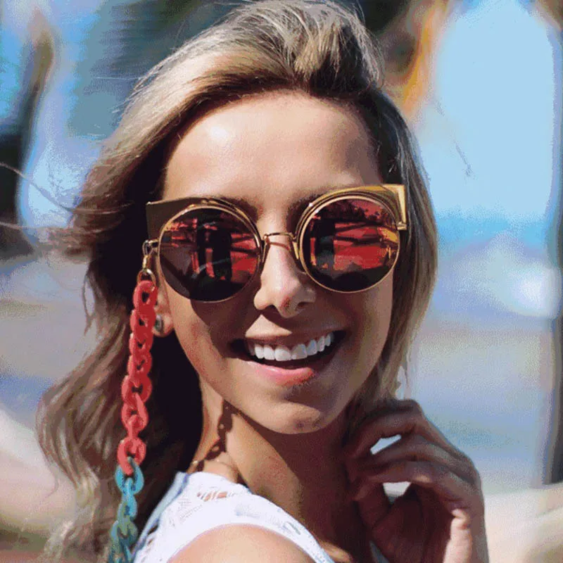 

Candy Color Sunglasses Chain Retro Style 70CM Length Anti-slip Cord Retainer Strap Eyewears Cord Holder For Sports Travel Party