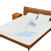 Drap housse imperméable et Anti poussière contre les acariens, matériau en Fiber de bambou, protège matelas résistant à l'urine  (4)