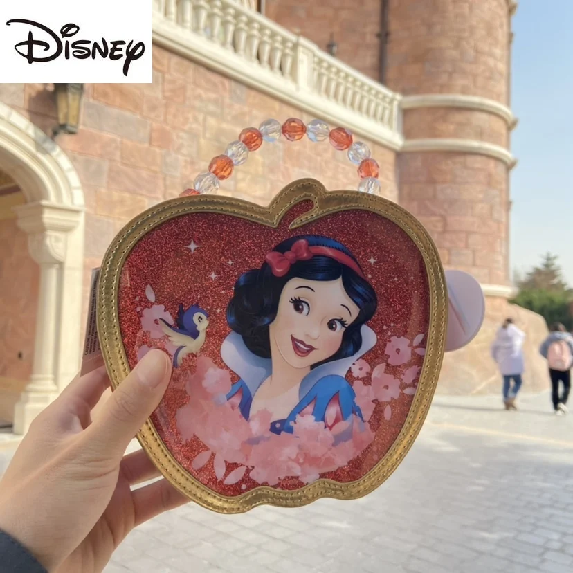 

2021 New Disney Genuine Snow White Girl Handbag Cartoon Cute Children's Toy Apple Shape Storage Bag Fashion Casual Coin Purse