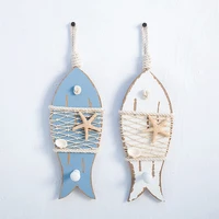 american fish hook creative home mediterranean home background wall fishing net decoration solid wood coat hook