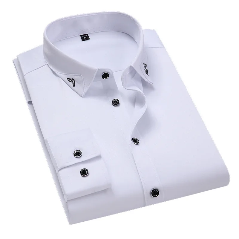 

Мужская рубашка с длинным рукавом, облегающая деловая Повседневная рубашка с цветочным принтом