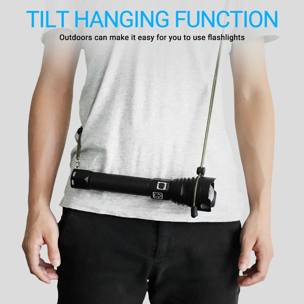 XHP90 самый мощный светодиодный светильник вспышка водонепроницаемый фонарь с