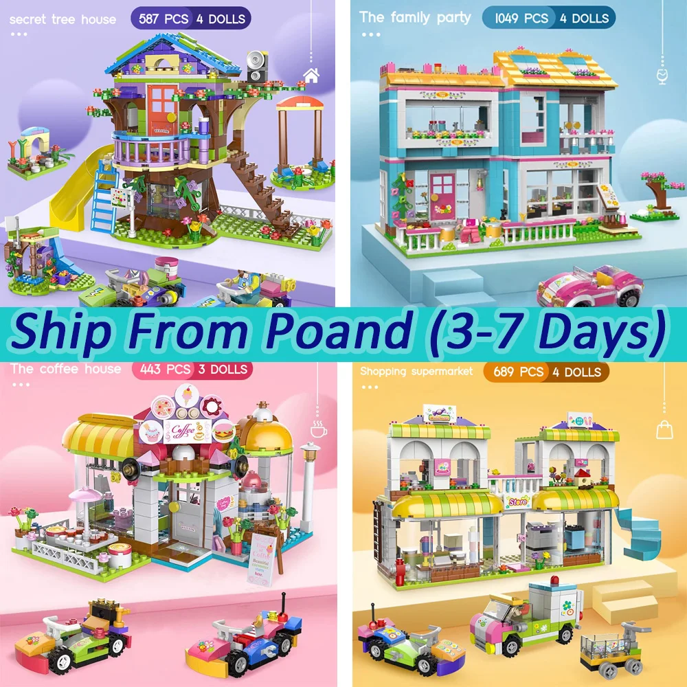 

1049pcs City Friends Tree House Building Blocks Compatible Girls Stacking Bricks Figures Dolls Cars DIY Toys for Girls Gifts