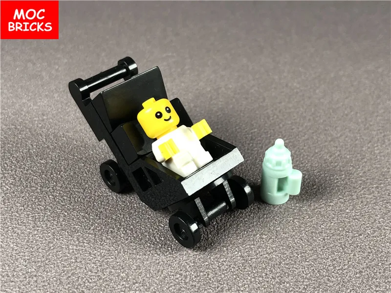 Распродажа кубики MOC DIY детская коляска с набором бутылок Cty668 строительные блоки
