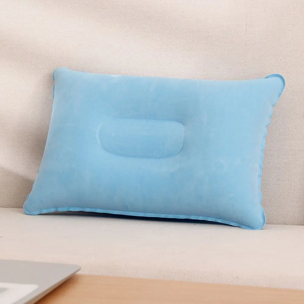 light blue Портативная мягкая Ультралегкая надувная подушка из ПВХ и нейлона, подушка для сна, подушка для путешествий, спальни, пешего туризма, пляжа, автомобиля, самолета, поддержка головы - Цвет: light blue