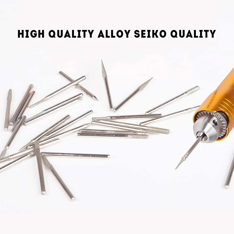 

30Pcs Diamond Burr Bits Drill Glass Gemstone Metal for Dremel Craftsman Rotary Tool