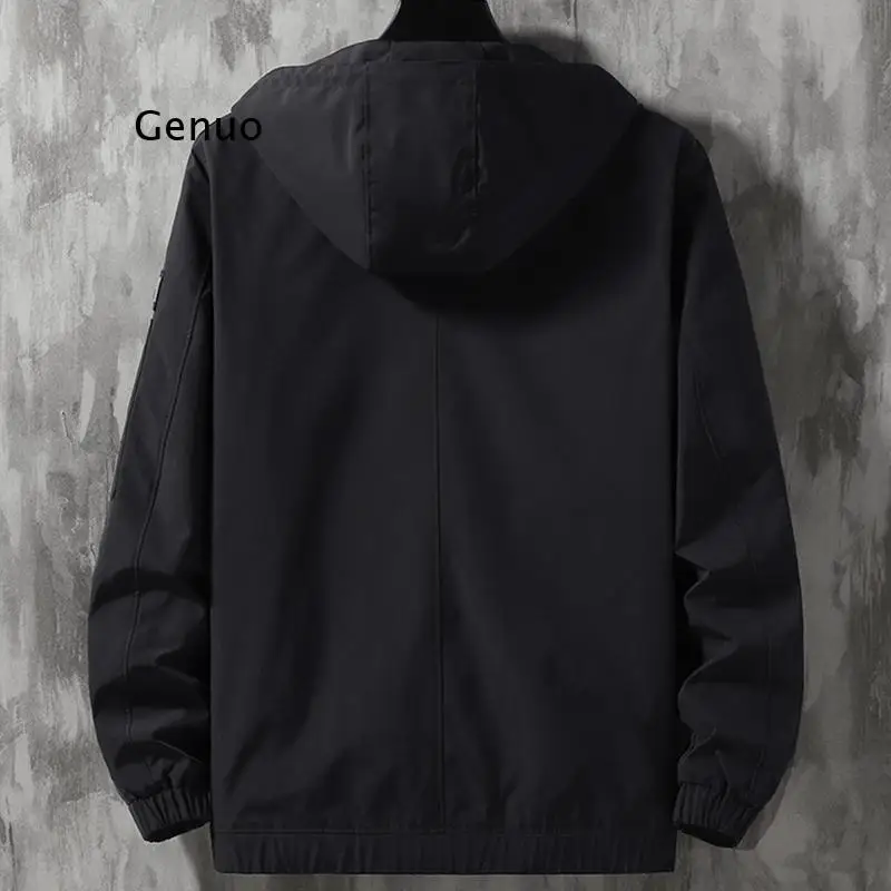 Ветровка мужская с капюшоном куртка на молнии много карманов повседневная