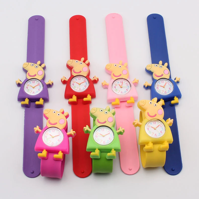 Лидер продаж часы с изображением Свинки Пеппы Детские Кварцевые из ПВХ героев