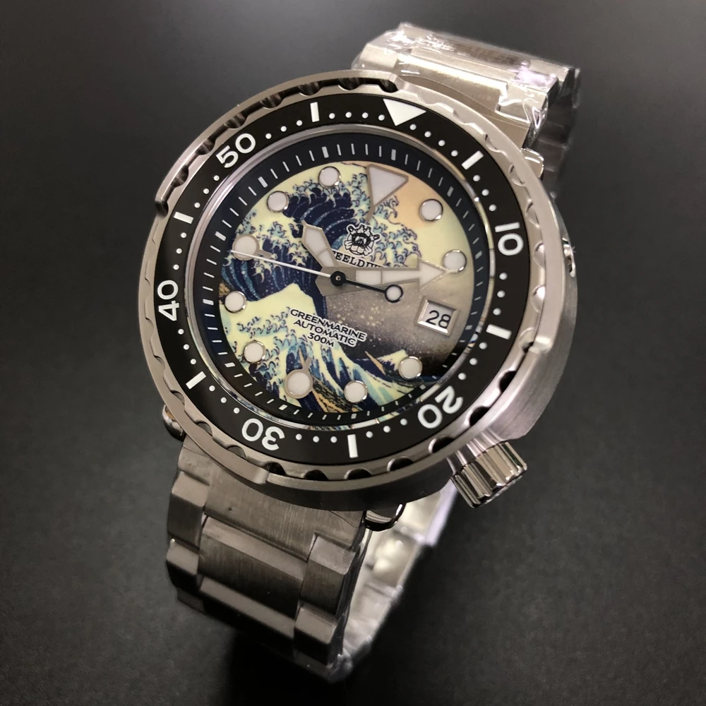 Steeldive SD1975J подводные часы C3 и BGW9 светящиеся Мужские автоматические механические