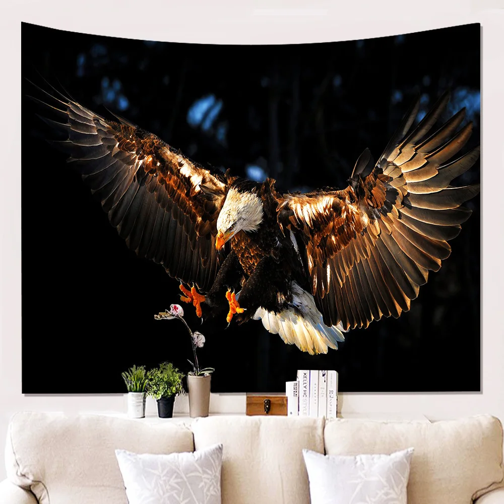 Ткань полиэстер с принтом на стене рисунком орла 3D печатных Гостиная Украшения в
