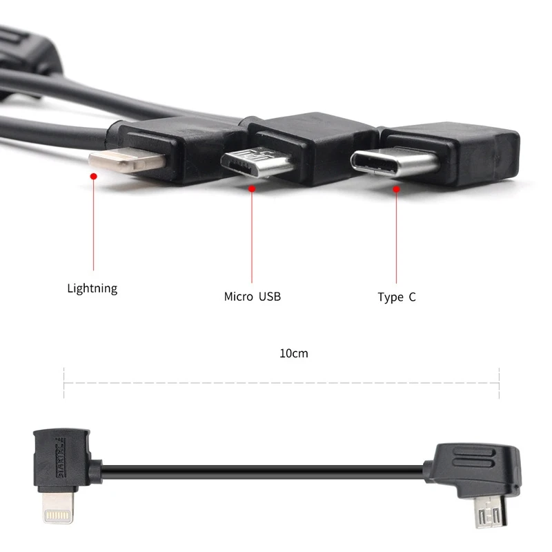 Кабель STARTRC USB-C/Type-C/Micro USB для передачи данных DJI Mavic Mini / Air пульт дистанционного