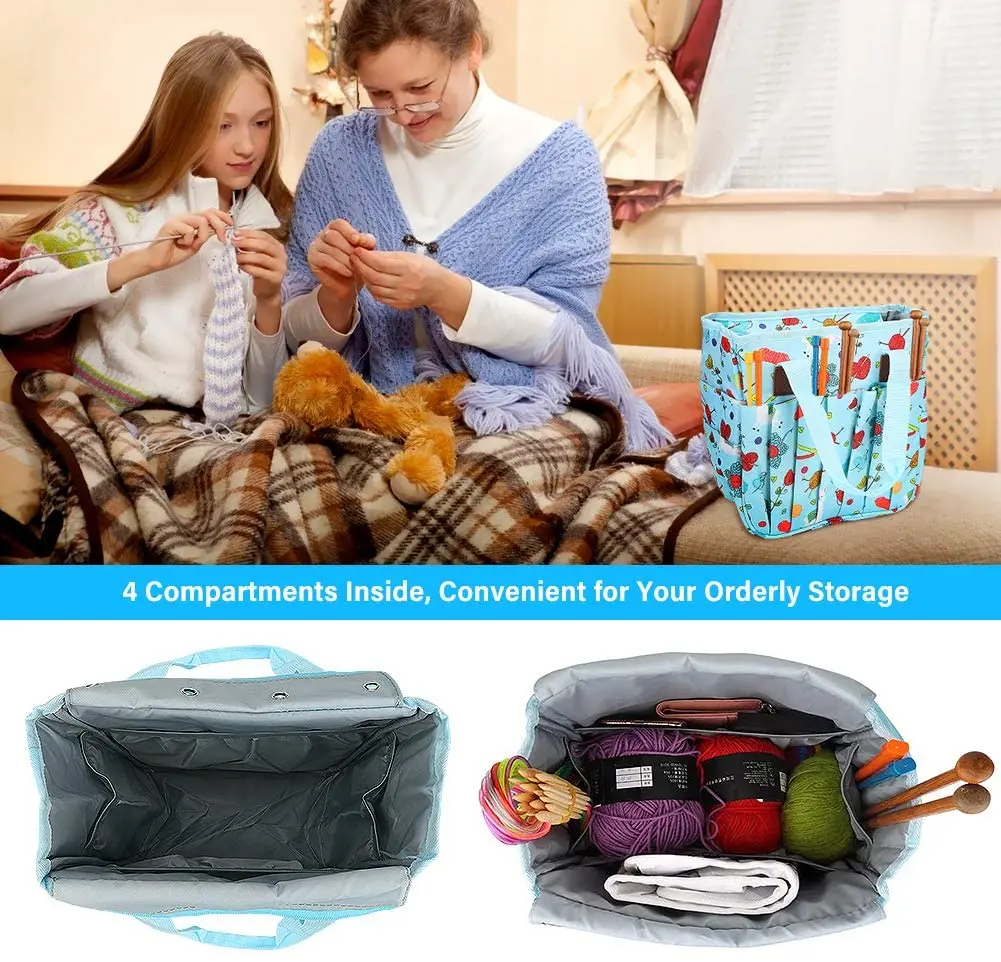 Сумка для вязания сумка хранения вязальной пряжи с большим количеством места и