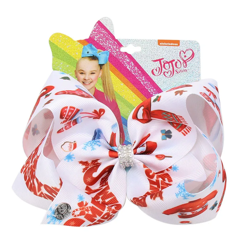 24 " Jojo луки для девочек/Jojo Siwa большой единорог рождественские банты для волос для девочек с зажимами бант ручной работы аксессуары для волос - Цвет: 24