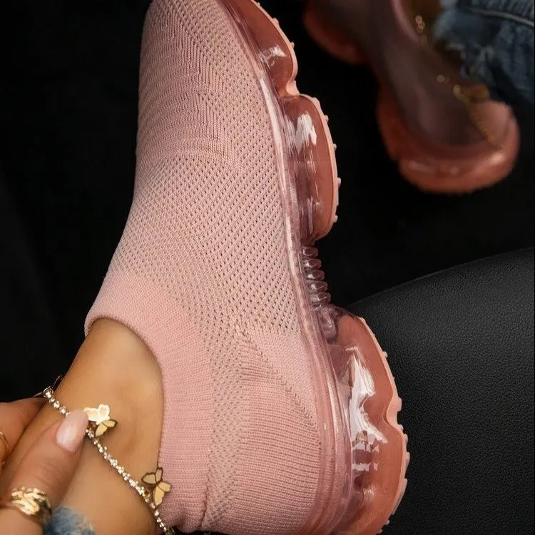 

Women's Sports Shoes Mesh Breathable Air Cushion Sports Shoes 2021 Summer Lightweight and Comfortable Women's Shoes Lazy Shoes