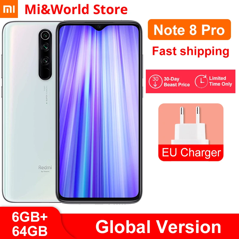 Глобальная версия Xiaomi Redmi Note 8 Pro 6 ГБ оперативной памяти 64 Гб встроенной мобильный