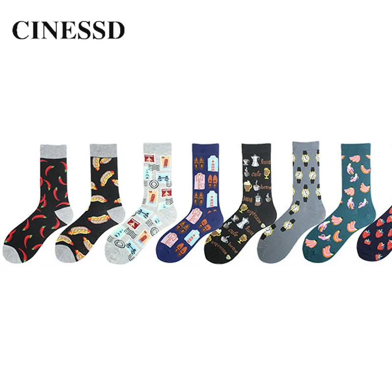 

Носки для мужчин и женщин, Лидер продаж, забавные хлопковые модные осенне-зимние цветные унисекс парные трендовые велосипедные повседневны...