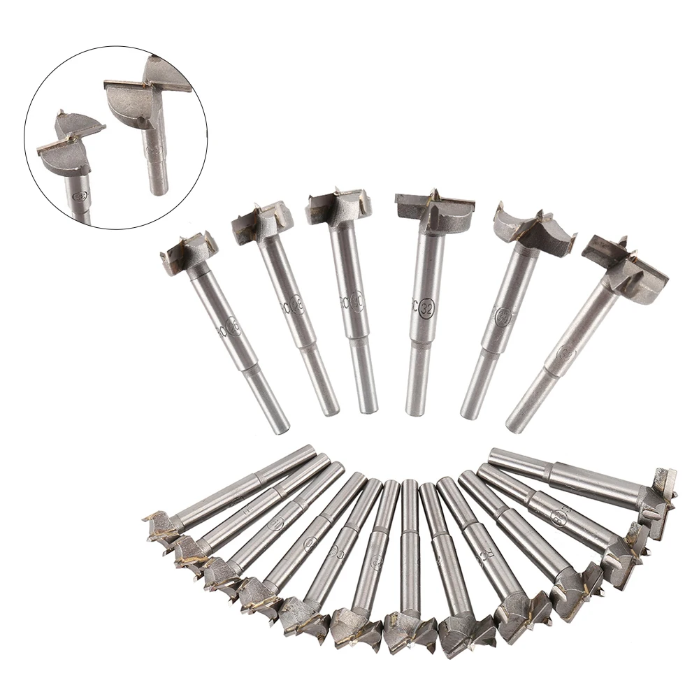 

Наконечники Forstner для деревообрабатывающих инструментов, сверла из карбида вольфрама с круглым хвостовиком, 18 шт., 15-40 мм