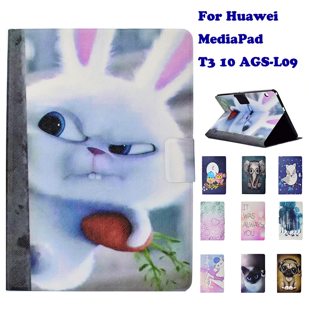 Модный чехол книжка из искусственной кожи с подставкой для Huawei MediaPad T3 10 AGS L09 9 6 &quot