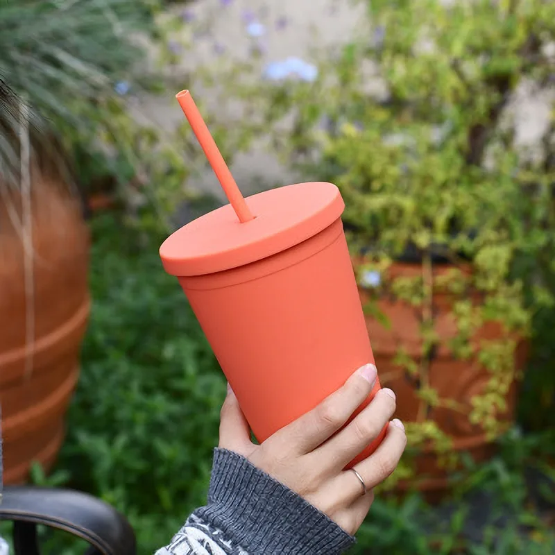 Многоразовая чашка с крышкой и соломинкой креативные чашки пластиковая кружка