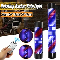 100cm barber shop pole rotating lighting red white blue stripe rotating light stripes sign hair wall hanging led downlights