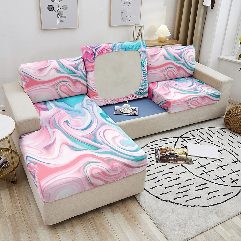

Чехол для дивана с мраморным принтом, эластичный чехол на Угловое сиденье, L-образный чехол для гостиной