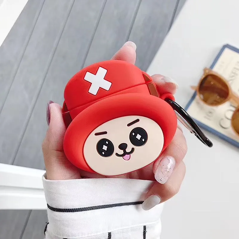 Чехол-накладка для Airpods 1/2 мягкий силиконовый с 3D рисунком цельный измельчителем