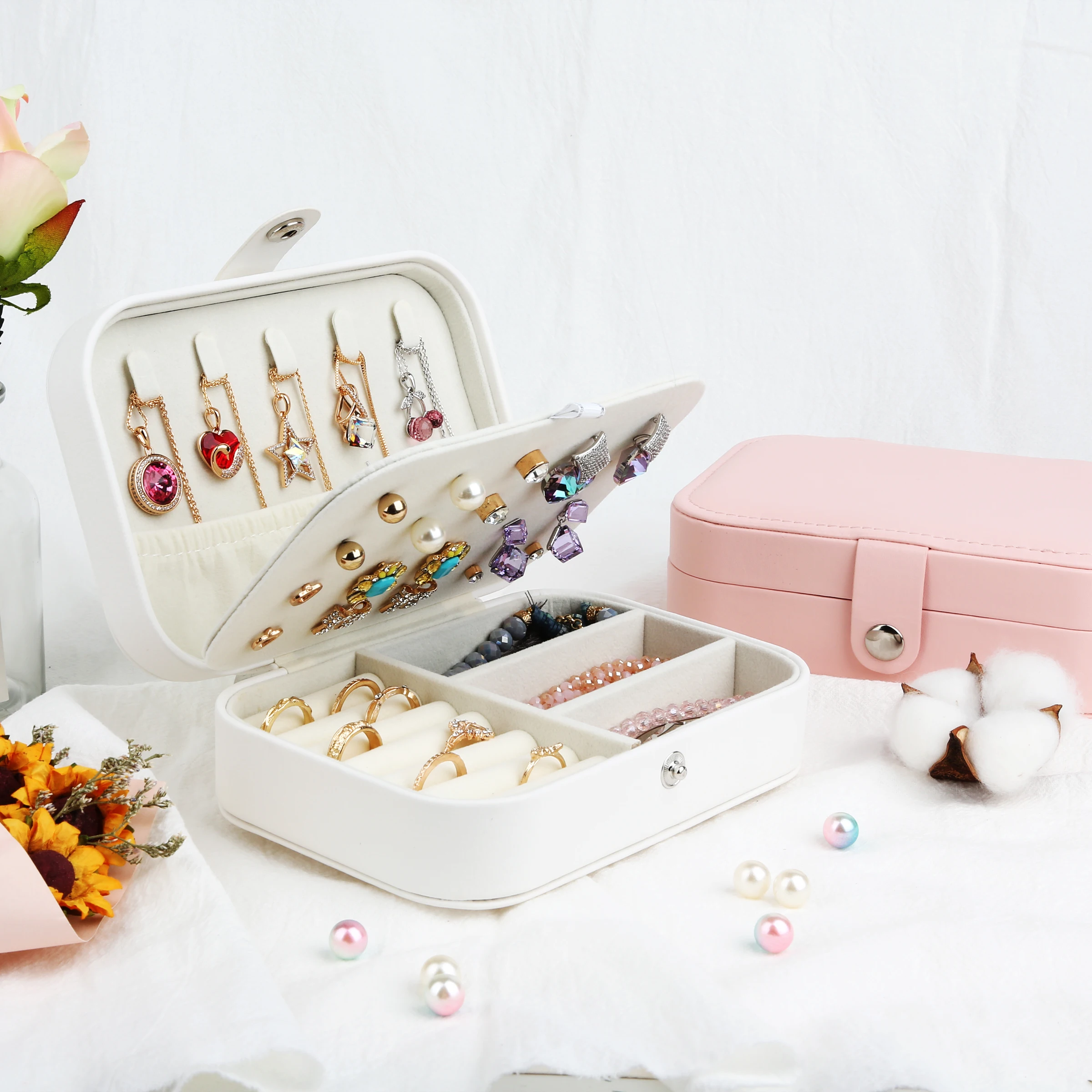 Шкатулка для ювелирных изделий дорожный органайзер косметики губной помады