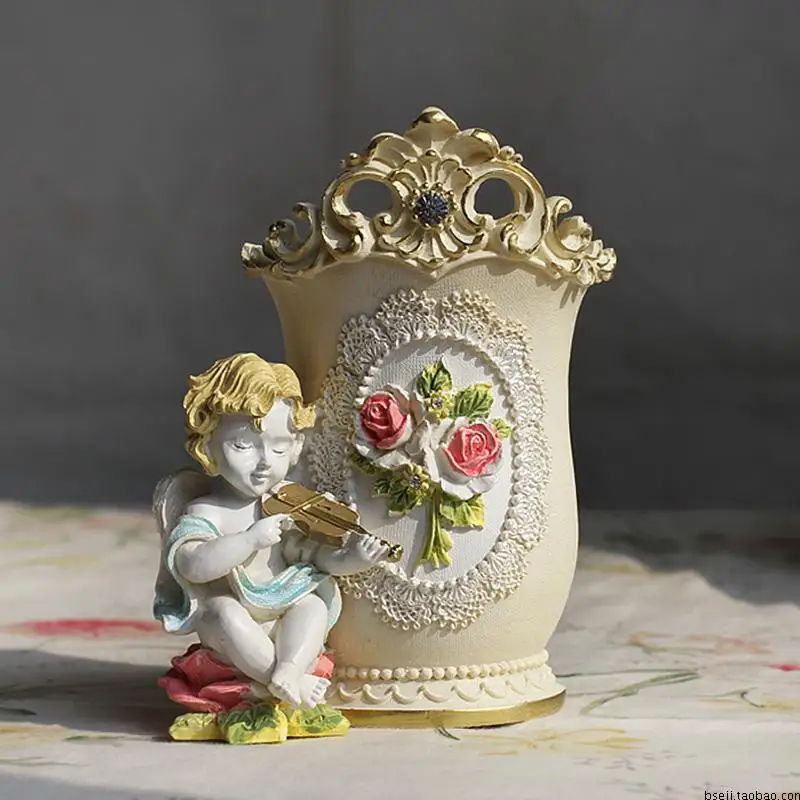 

Pen Holder Storage High-end Cosmetic Pen Holder European-style Retro Resin Office Creative Gifts Fashion Collection Ornaments