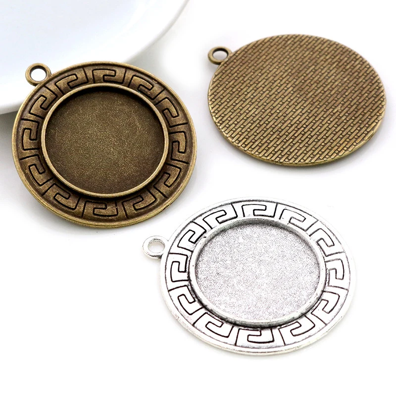 Новая мода 5 шт 25 мм Внутренний размер Античная Посеребренная бронза