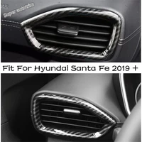 lapetus front dashboard air ac outlet vent decoration frame cover trim abs for hyundai santa fe 2019 2021 accessories interior