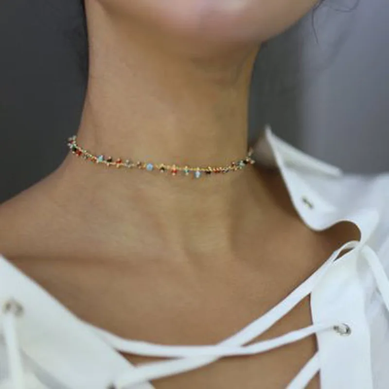 LISMLISM простое колье трендовая цепочка для девушек Женские Красочные классические
