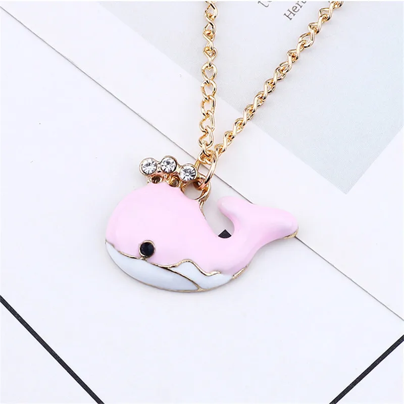Ожерелье ZRM Стразы ожерелье с Китом Очаровательное подвеской в виде рыбки из