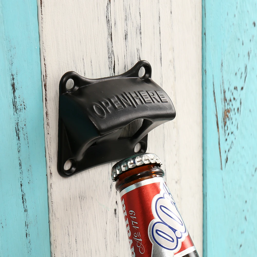 Винтажный Бронзовый настенный открывалка вина для пивной соды стеклянная крышка