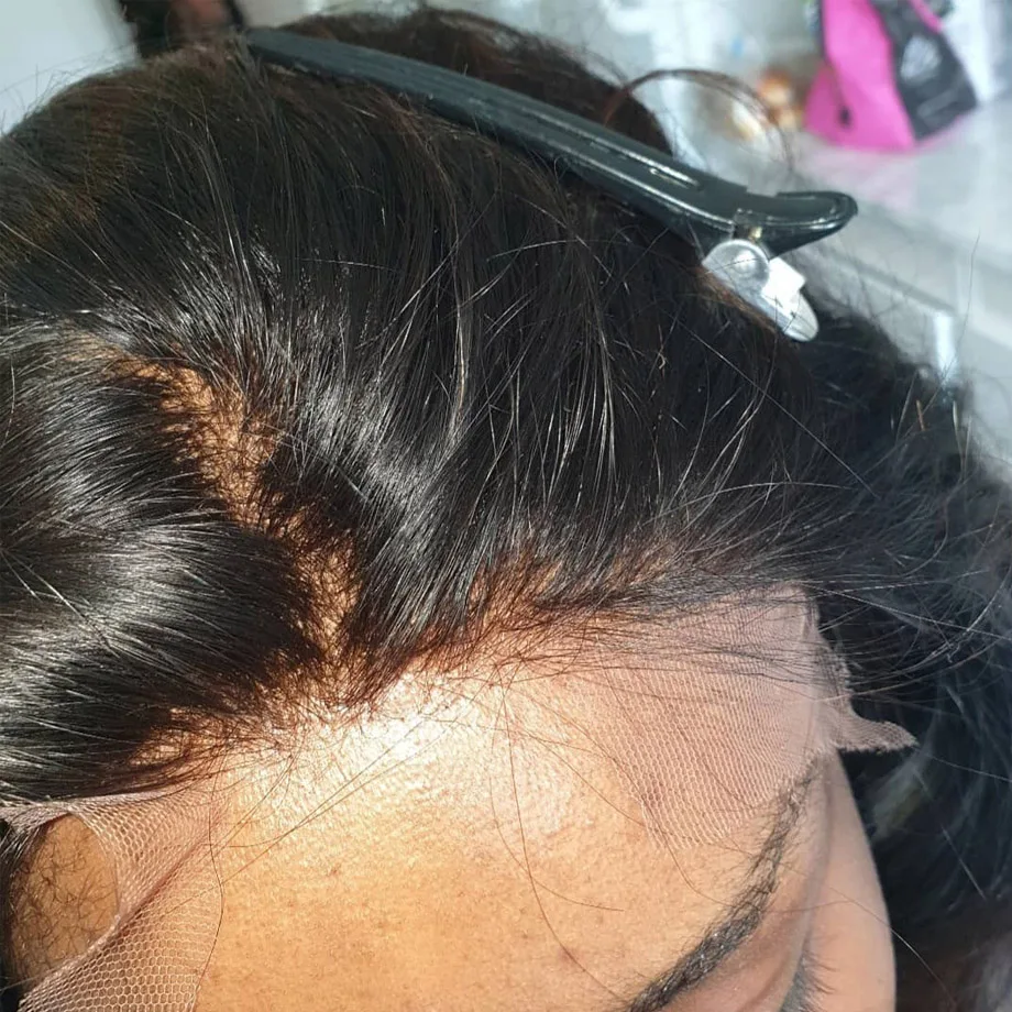 Прозрачный кружевной фронтальной 5x5 кружева закрытие волос прямо бразильский