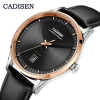 cadisen automatic mechanical watch men nh35a movement genuine leather sapphire waterproof relogio masculino reloj hombre
